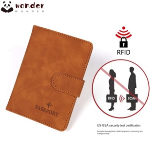 Wonder RFID กระเป๋าใส่หนังสือเดินทาง แบบหนัง บางพิเศษ กันน้ํา แบบพกพา อเนกประสงค์