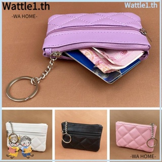 Wttle กระเป๋าใส่เหรียญ หนัง PU ใบสั้น ขนาดเล็ก ใส่บัตรได้ สําหรับผู้หญิง