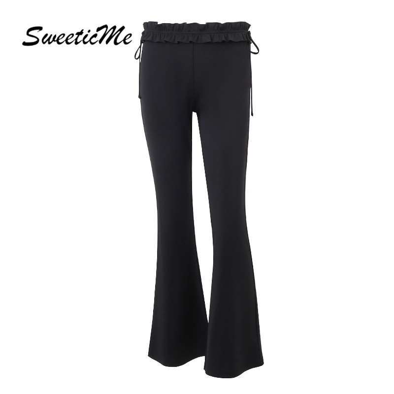 Sweeticme ใหม่ กางเกงขายาวลําลอง เอวต่ํา เข้ารูป สีพื้น เซ็กซี่ แฟชั่นสําหรับสตรี 2023