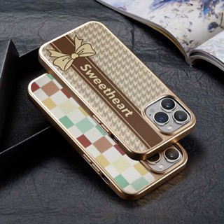 เคสโทรศัพท์มือถือ TPU ชุบไฟฟ้า กันกระแทก ลายหัวใจ สําหรับ Apple iPhone 14 Pro Max iPhone 13