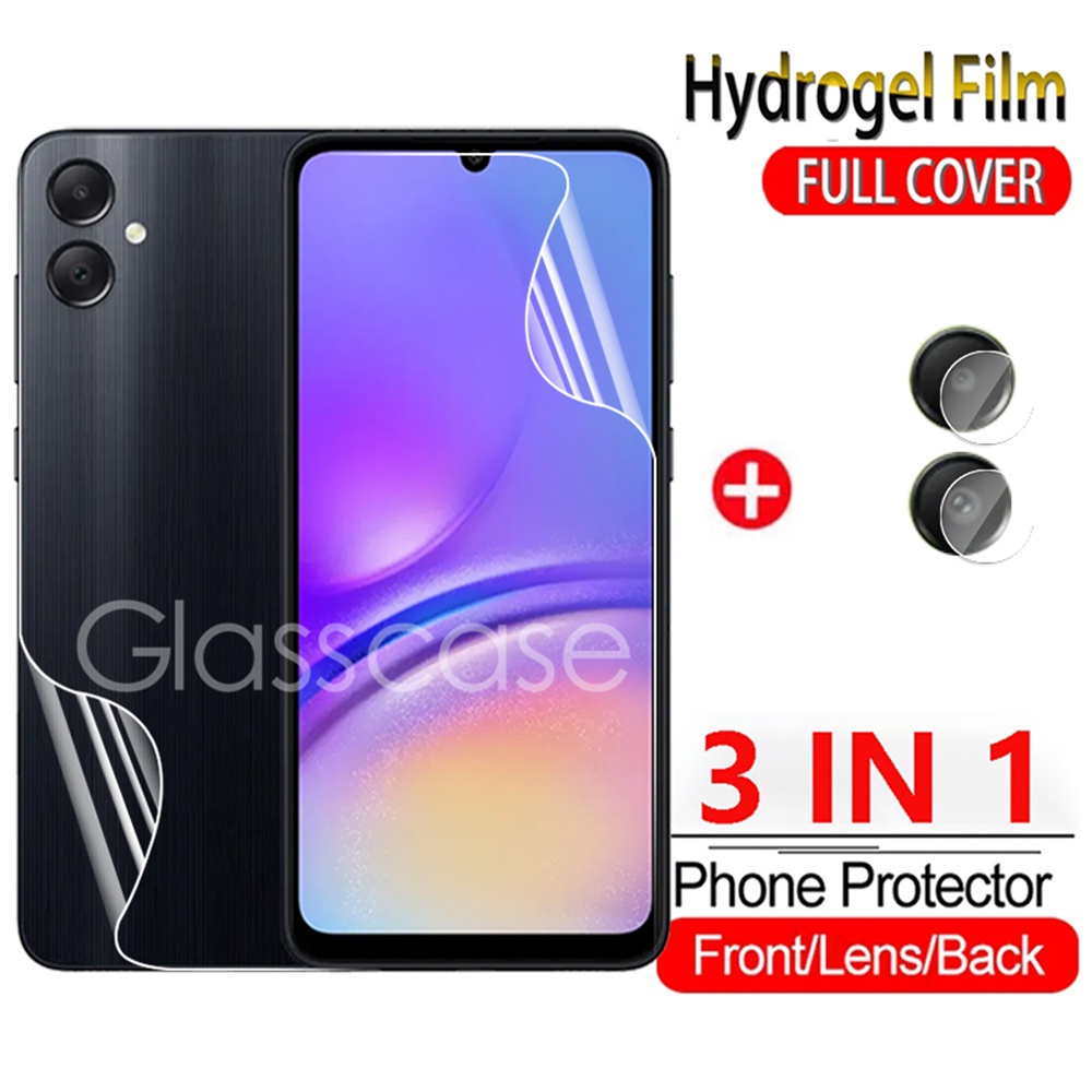 3 In 1 ฟิล์มไฮโดรเจลนิ่ม หน้า หลัง สําหรับ Samsung Galaxy A05 s A05s A 05s A15 A25 2023 ฟิล์มไฮโดรเจ