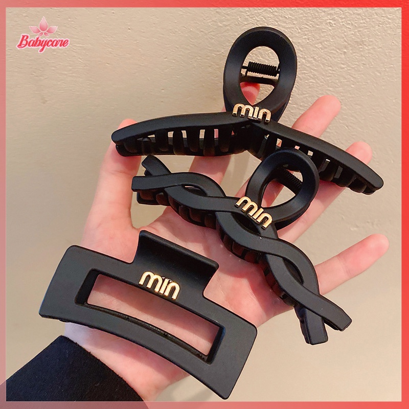 Byce> ใหม่ กิ๊บติดผมอะคริลิค ทรงเรขาคณิต กันลื่น ขนาดใหญ่ สีดํา สําหรับผู้หญิง