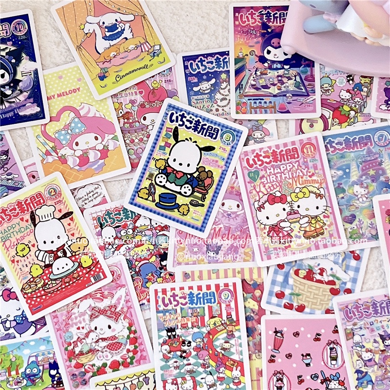 60 ชิ้น Sanrio Chiikawa สติกเกอร์สแควร์สติกเกอร์ DIY ถ้วยเคสโทรศัพท์สมุดภาพ