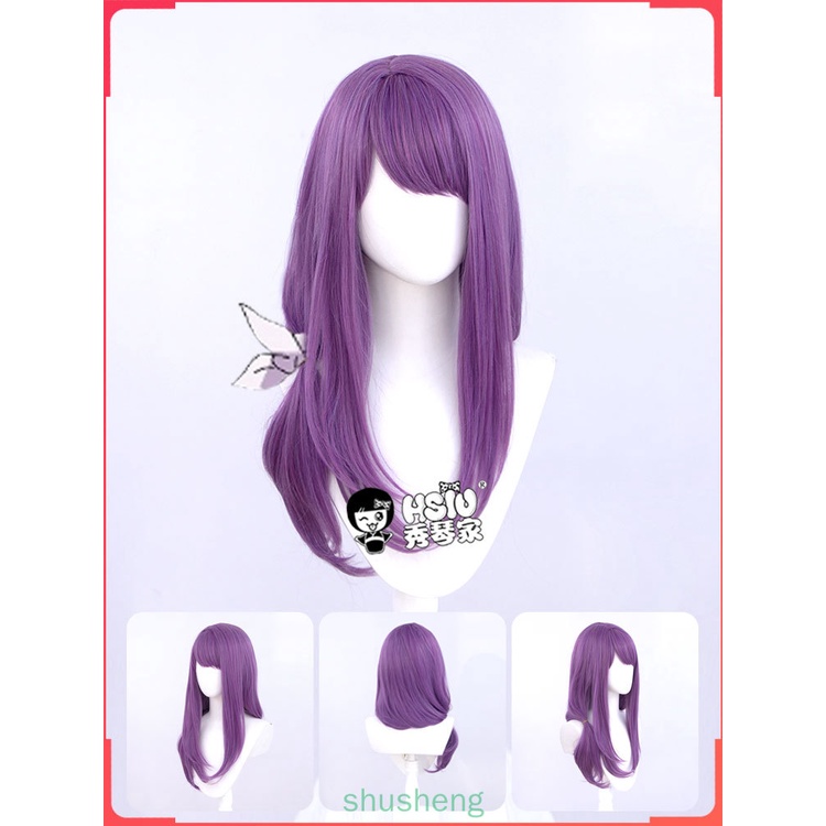 Hsiu อะนิเมะ Tokyo Ghoul Kamishiro Rize คอสเพลย์วิกผมยาวสีม่วงทนความร้อนผมสังเคราะห์