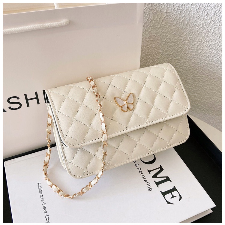 กระเป๋าสะพายข้าง ผู้หญิงแฟชั่น สายสะพายโซ่สีทอง- รุ่น1001