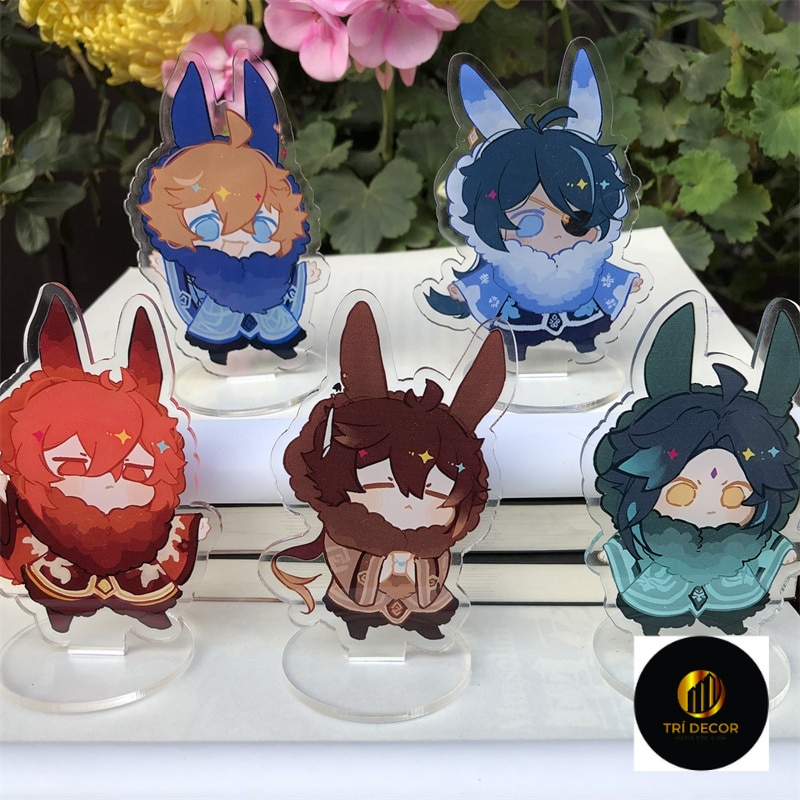 Standee รุ่น Genshin Impact Abyss Mage Tartaglia Xiao Zhongli อะนิเมะ chibi อะคริลิค Standee จอแสดงผ