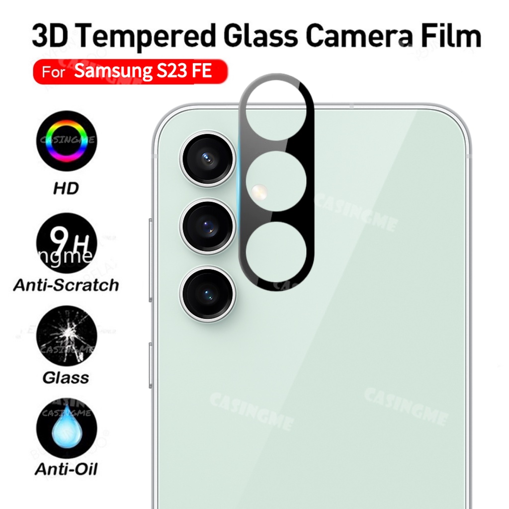 ฟิล์มกระจกนิรภัยกันรอยเลนส์กล้อง 3D สําหรับ Samsung Galaxy S23 FE 2023 S23FE S 23 23S S23 FE S23 Plu