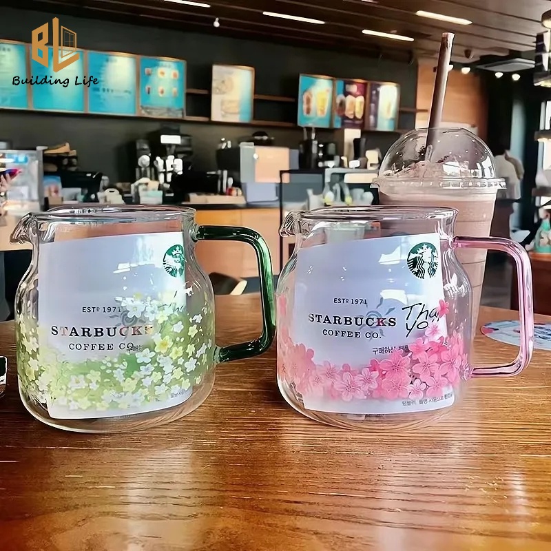Starbucks กาต้มน้ํา พร้อมฝาปิด และที่กรอง ฝาไม้ไผ่ หม้อแก้ว ชา ผงซากุระ สวนสัตว์ กาน้ําชาบ่าย ทนความร้อนสูง