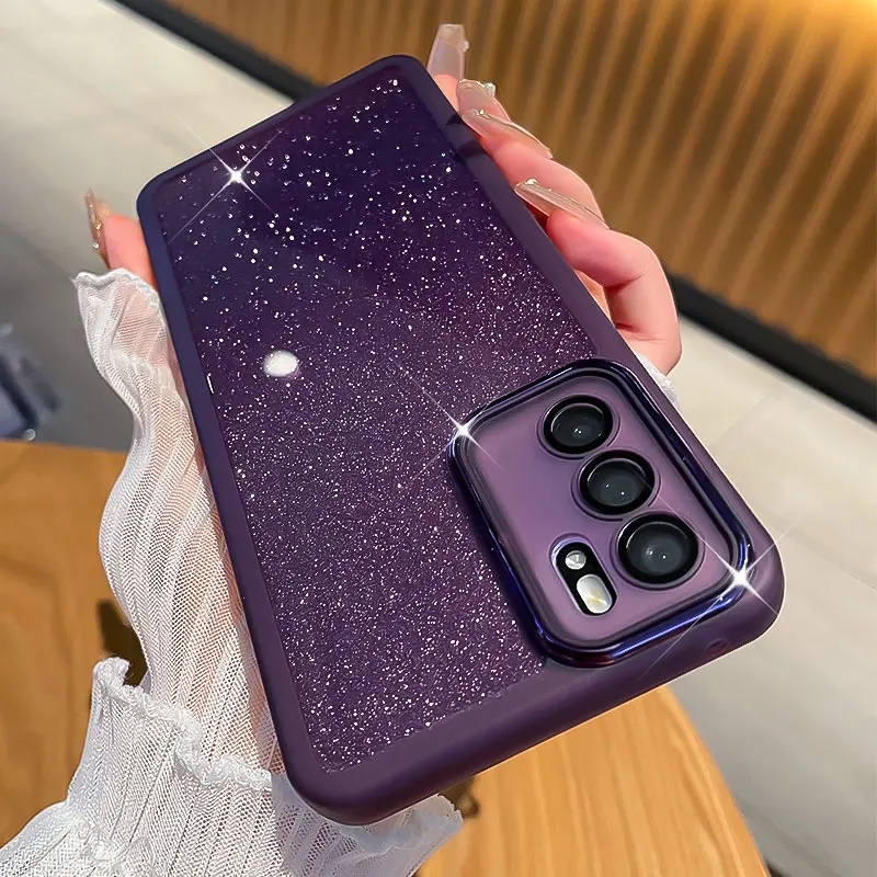 ปลอกสําหรับoppo A60 A18 A38 A79 A9 2020 A5 2020 A92 A52 A53 A54 โปร่งใสGradient Glitterกล้องเลนส์ป้องกันซิลิโคนนุ่มกรณี