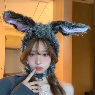 ที่คาดผมหูกระต่ายน่ารัก แบบสวมหัว ให้ความอบอุ่น สําหรับถ่ายภาพ YDEA yue