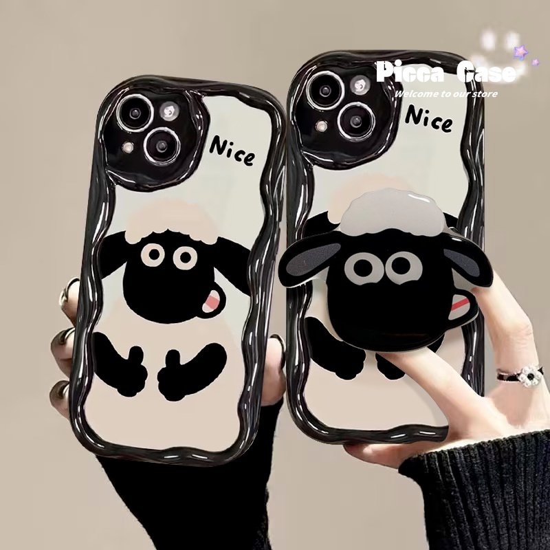 เคสโทรศัพท์มือถือ ลายคลื่น Doodle Shaun the Sheep 3D พร้อมขาตั้ง สําหรับ VIVO Y15 Y27 V29 Y12i Y22s Y16 Y11 Y17 Y12s Y50 Y12 Y20 Y20s Y02 Y35 Y21s Y33s Y21 Y95 Y51 Y91 V25E Y30 Y91C Y15s Y36 V25