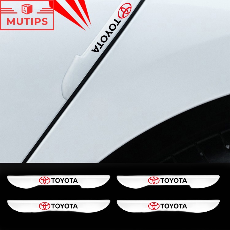 Toyota 4ชิ้น/เซต แถบป้องกันการชนประตูรถ สติกเกอร์กระจกมือจับอัตโนมัติ ใส ป้องกัน Estima Sienta bZ4X Hiace Hilux Revo Sienta Yaris Ativ Altis