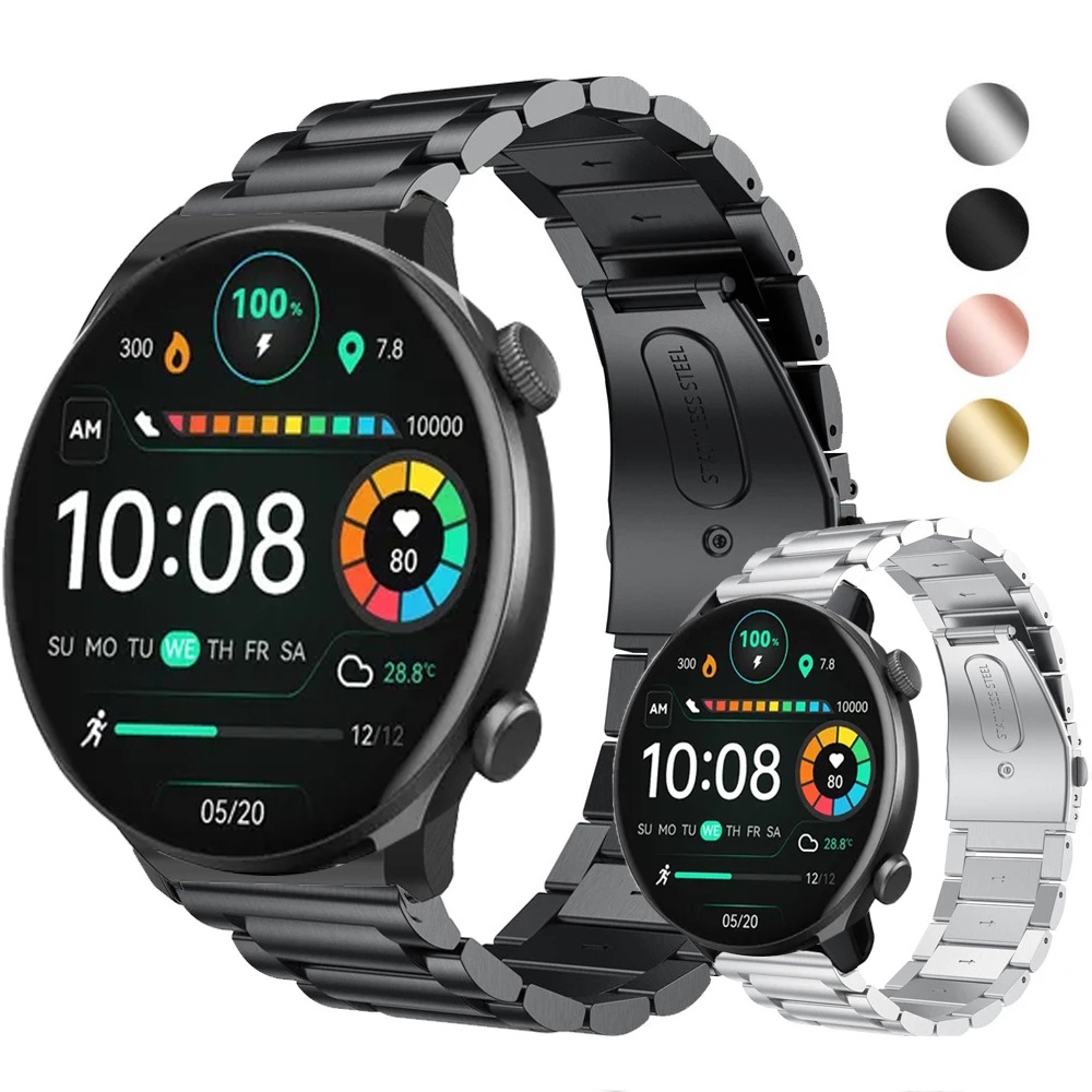 สายนาฬิกาข้อมือสเตนเลส 22 มม. สําหรับ HAYLOU Solar Plus RT3 Smartwatch สําหรับ Solar Plus RT 3