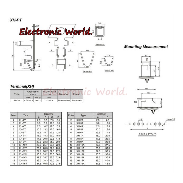 ปลั๊กเชื่อมต่อ ตัวผู้ ตัวเมีย XH 2.54 มม. 2 3 4 5 6 7 8 9 10 12pin JST 20 ชุด - รูปที่ 6