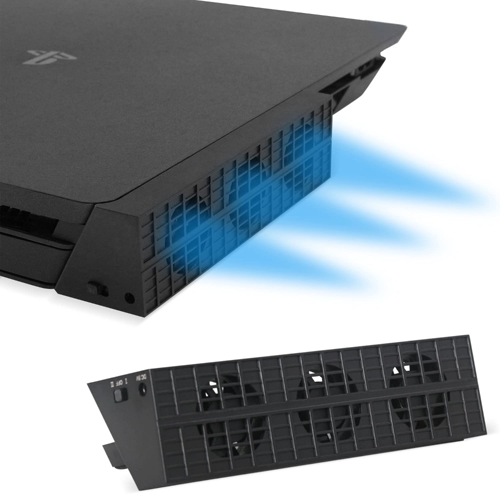 Elecgear พัดลมระบายความร้อนอัตโนมัติ USB ภายนอก เซนเซอร์อุณหภูมิ พร้อม Playstation 4 สําหรับ PS4 Slim