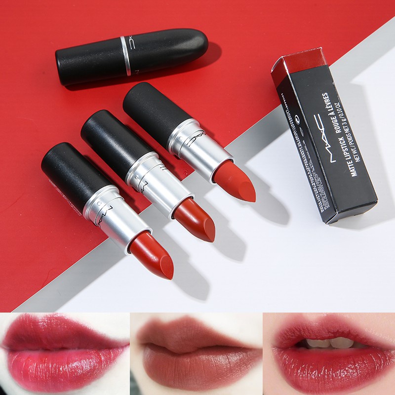 ใหม่ MAC bullet ลิปสติก 3g/ 0.1oz Tube Lip Gloss ลิปสติกยอดนิยม 602# 502# 510# 707# 603# 520#