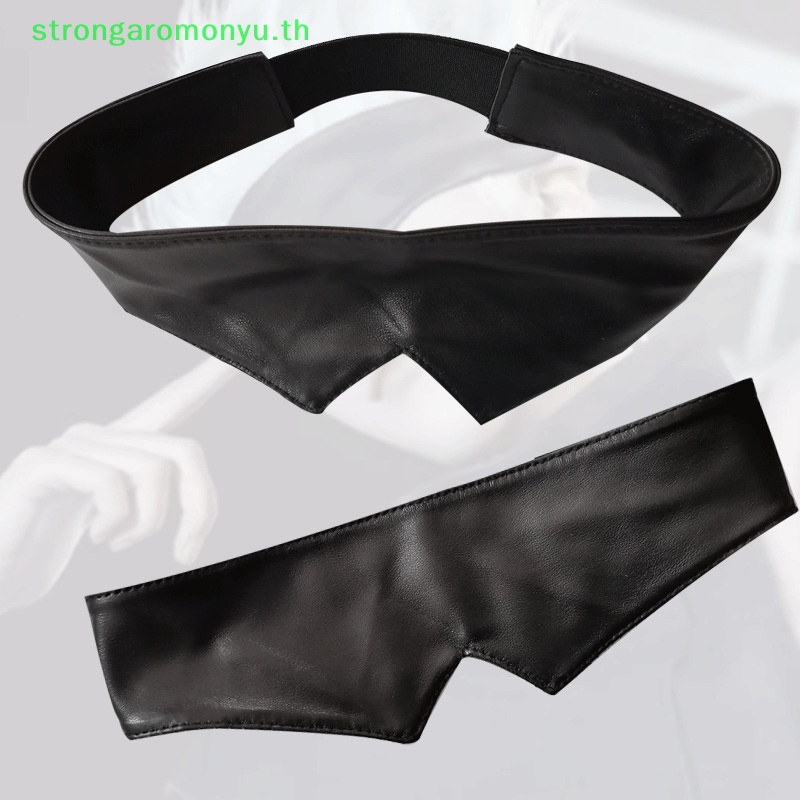Strongaromonyu แผ่นปิดตา แว่นตาคอสเพลย์ หนัง PU ลายอะนิเมะ Jujutsu Kaisen Gojo Satoru Same Eye สีดํา พร็อพของขวัญ สําหรับผู้ชาย