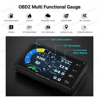 LUFI XS OBD2 GPS Gyro เมนูภาษาอังกฤษ เกจ์วัด วัดความร้อน วัดรอบ ความเร็ว วัดความชัน อ่านโค๊ด ลบโค๊ด พร้อมแจ้งเตือน