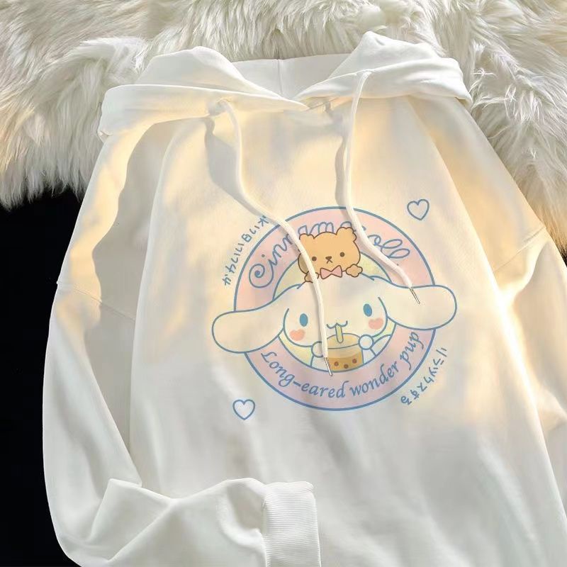 ใหม่ เสื้อกันหนาว มีฮู้ด ผ้ากํามะหยี่ขนนิ่ม ลาย Cinnamoroll แฟชั่นฤดูใบไม้ร่วง และฤดูหนาว สําหรับเด็กผู้ชาย และเด็กผู้หญิง 2023