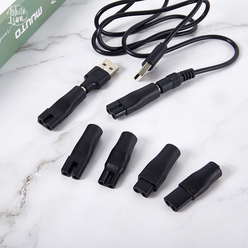 Wl| อะแดปเตอร์สายชาร์จ USB DC สําหรับปัตตาเลี่ยนตัดผม DC5.5* 2.1 มม.