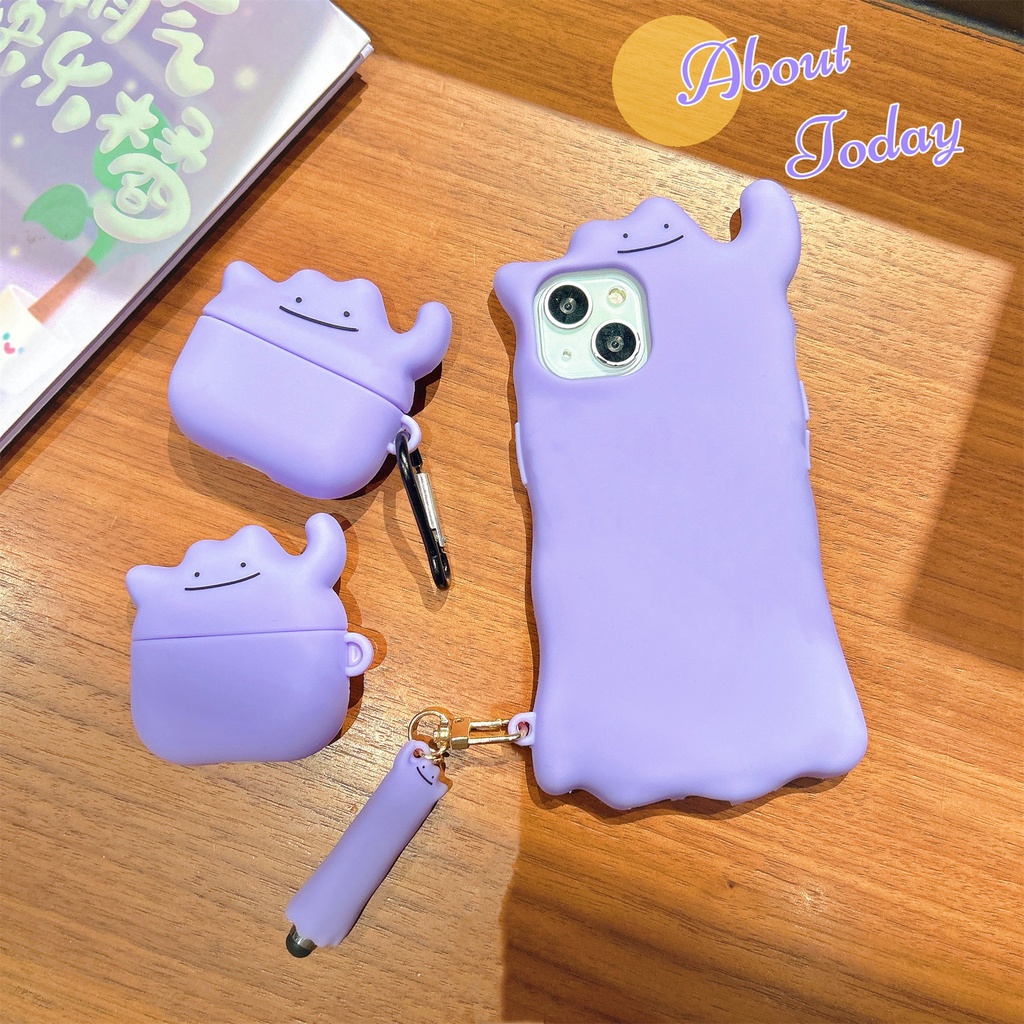 เคสซิลิโคนนิ่ม ลายการ์ตูนมอนสเตอร์ พร้อมจี้ สําหรับ airpods 1 2 3 Pro 12 13 11 14 Pro Max