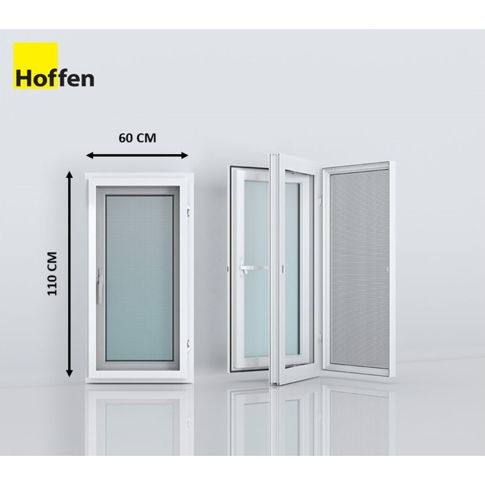 GlobalHouse HOFFEN PRO หน้าต่างไวนิล บานเปิดเดี่ยว W2 60x110ซม. สีขาว พร้อมมุ้ง สินค้าของแท้คุณภาพดี