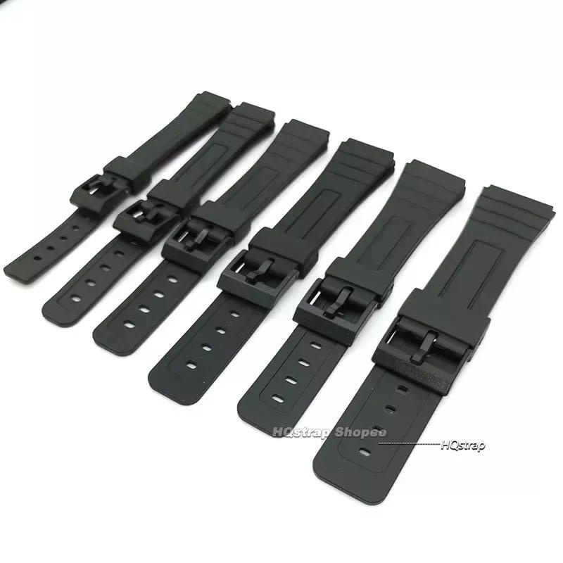 สายนาฬิกาข้อมือซิลิโคนเรซิ่น PU สําหรับ CASIO Watch Band 12 มม. 14 มม. 16 มม. 18 มม. 20 มม. 22 มม. W800H SGW400 F91W F84 F105 108 A158 168 AE1200 1300