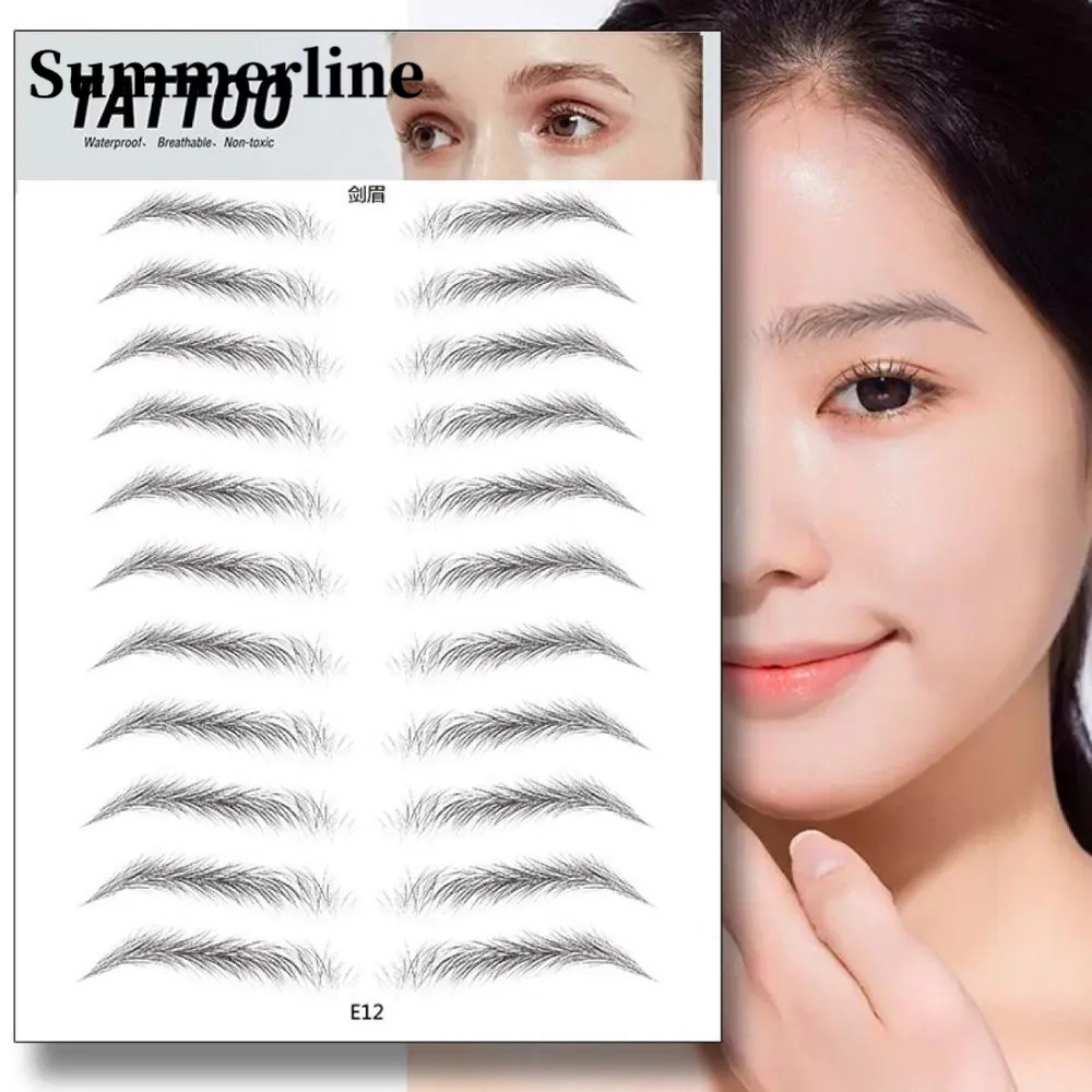 สติกเกอร์รอยสักคิ้วจําลอง 3 มิติ กันน้ํา ติดทนนาน เครื่องมือแต่งหน้า