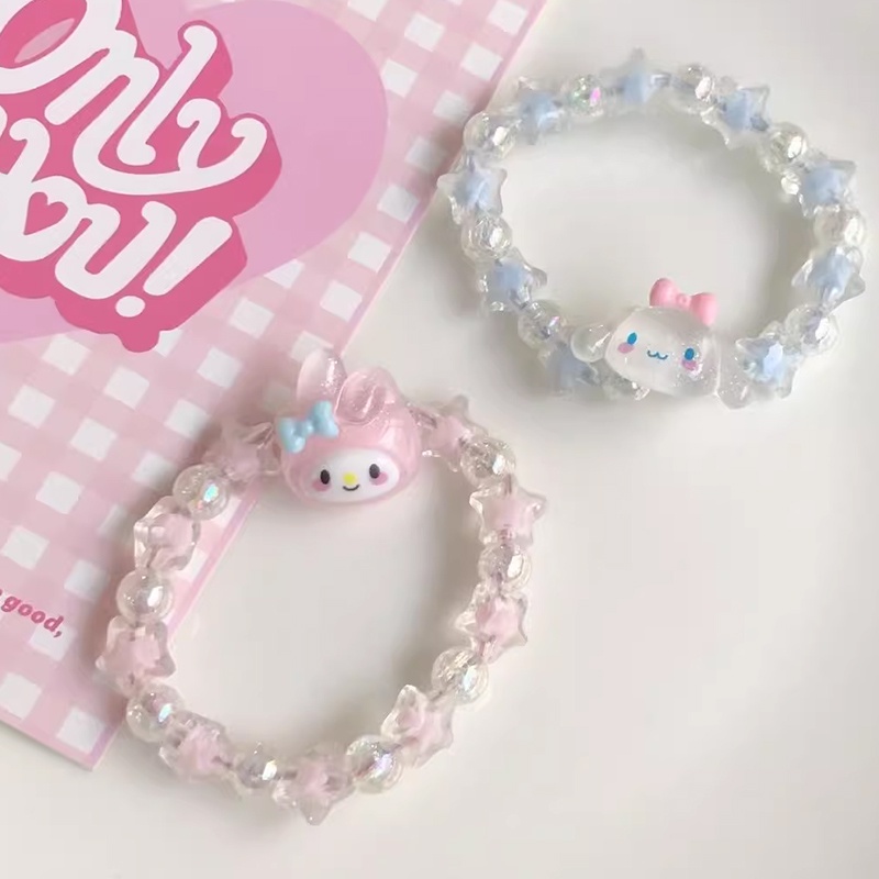 ในไทย สร้อยข้อมือคู่Sanrio Kuromi Melody คริสตัลน่ารักรูปดาวห้าแฉกแฟชั่นสไตล์เกาหลีสําหรับผู้หญิง.COD