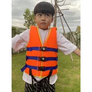 เสื้อชูชีพสำหรับเด็ก และ ผู้ใหญ่ Shopee เบอร์ 1-7 รุ่นใหม่ สีส้ม มีนกหวีด ราคาถูก