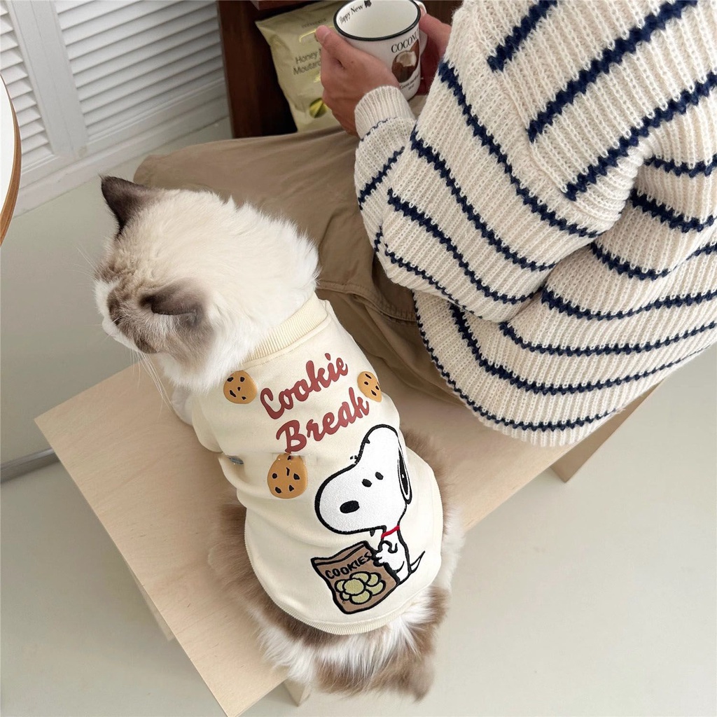 เสื้อกันหนาว ผ้าฟลีซ แบบหนา ขนาดเล็ก ให้ความอบอุ่น แฟชั่นฤดูใบไม้ร่วง และฤดูหนาว สไตล์ฝรั่งเศส สําหรับสัตว์เลี้ยง สุนัข แมว