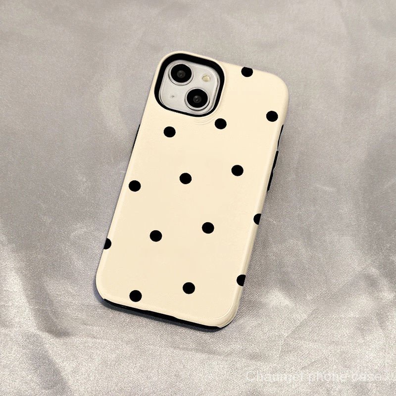 เคสโทรศัพท์มือถือแบบแข็ง ลายจุด สองชั้น แวววาว สําหรับ Iphone 15Pro 14pro 11 12 13p xr xsmax - รูปที่ 2