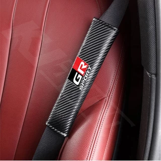 ปลอกหุ้มเข็มขัดนิรภัยรถยนต์ หนังคาร์บอน สําหรับ Toyota GR Sport Gazoo RAcing Vios Raize Wigo Rush Wish Corolla Cross Veloz Yaris Ativ Innova Avanza Altis Fortuner 1 2 ชิ้น