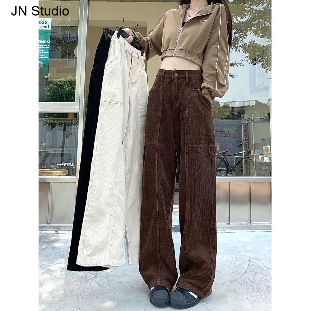 JN Studio กางเกงขายาว กางเกงคาร์โก้ผู้หญิง คาร์โก้ กางเกง cozy trendy สบายๆ ทันสมัย WGK23000FA 47Z23