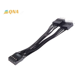 [QNA] ใหม่ สายเคเบิลต่อขยายเมนบอร์ดคอมพิวเตอร์ USB 9 Pin 1 Female เป็น 2 Male Y 1 ชิ้น