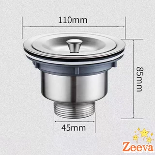 Zeeva สะดืออ่างล้างจาน 201 วัสดุสแตนเลส ตะกร้ากรองเศษอาหาร Kitchen Sink Strainer