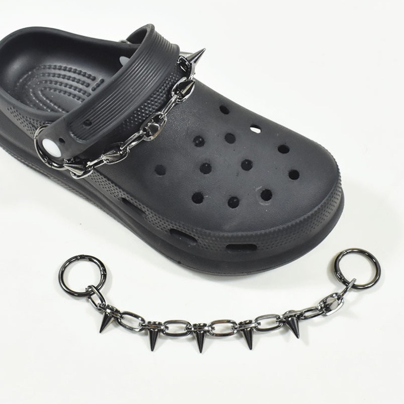 แฟชั่นโครงกระดูก jibbits โซ่ Hiphop Jibits สําหรับ designcs Charm Rivet Skull Jibbits designks รองเท้าผู้หญิงอุปกรณ์เสริม Punk รองเท้า Charms Pins ตกแต่ง