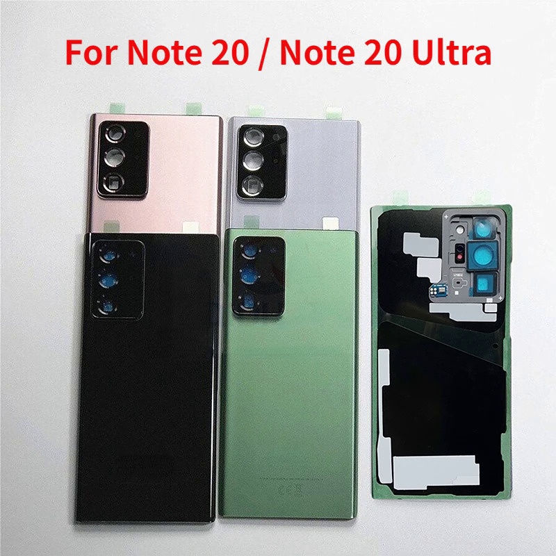 ใหม่ ของแท้ ฝาครอบแบตเตอรี่ด้านหลัง พร้อมเลนส์กล้อง แบบเปลี่ยน สําหรับ Samsung Galaxy Note 20 Ultra Note 20