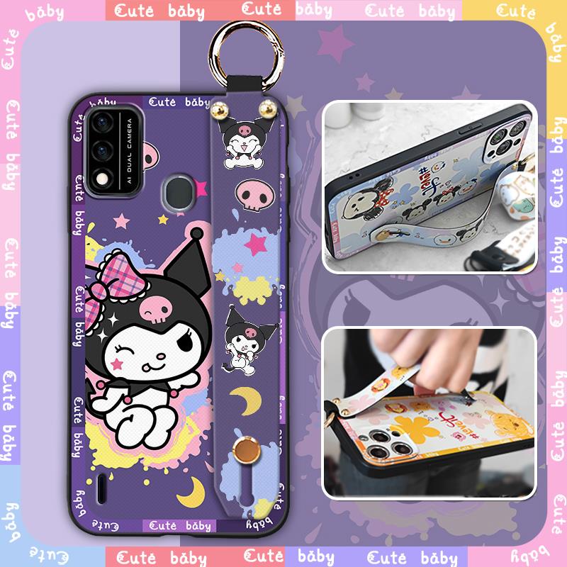 Lanyard ring Phone Case For Itel A48 Anti-knock Cartoon Shockproof Durable Silicone Back Cover Dirt-resistant Kickstand