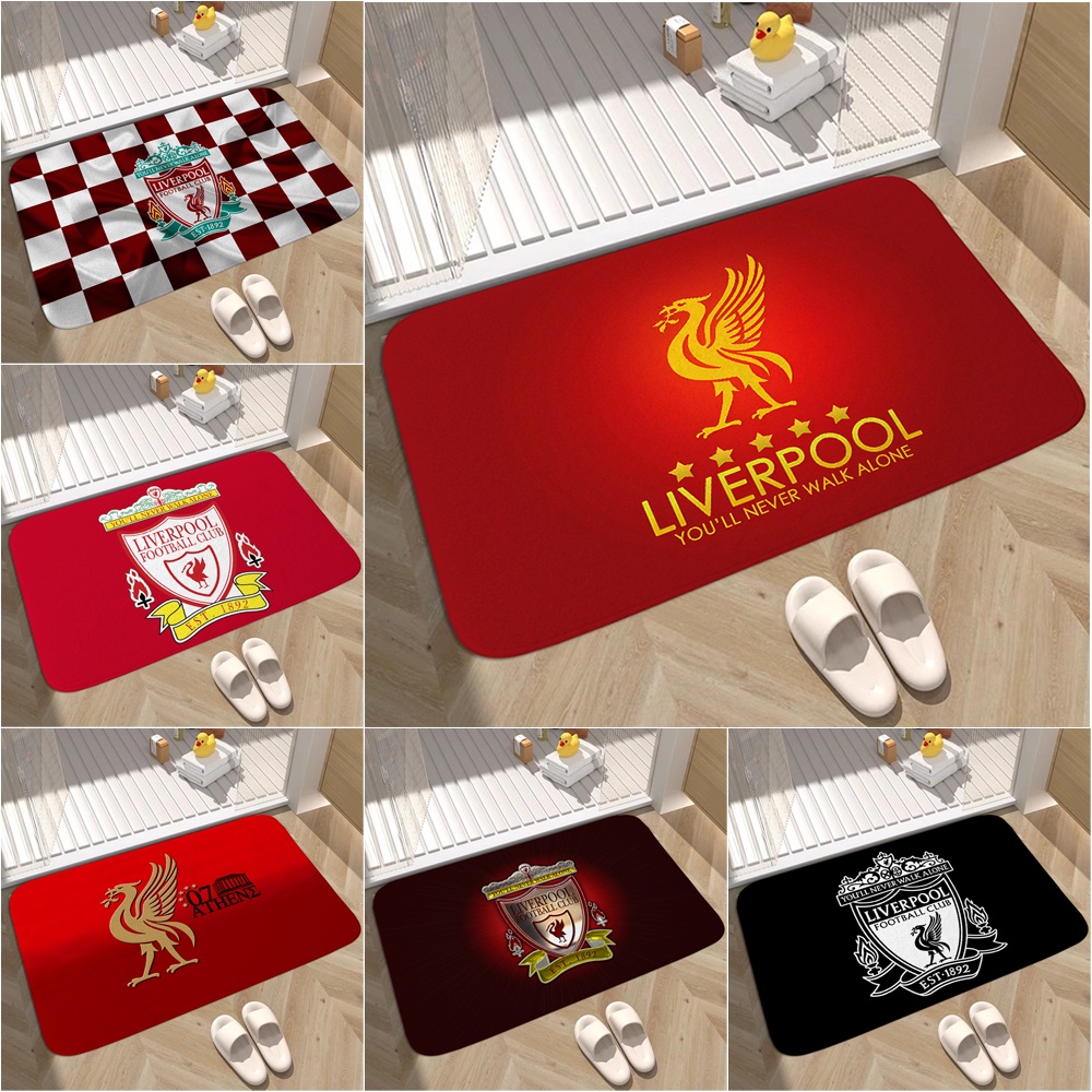 Liverpool F.C พรมเช็ดเท้า ลายโลโก้ กันลื่น สําหรับห้องน้ํา (60X40 ซม.)