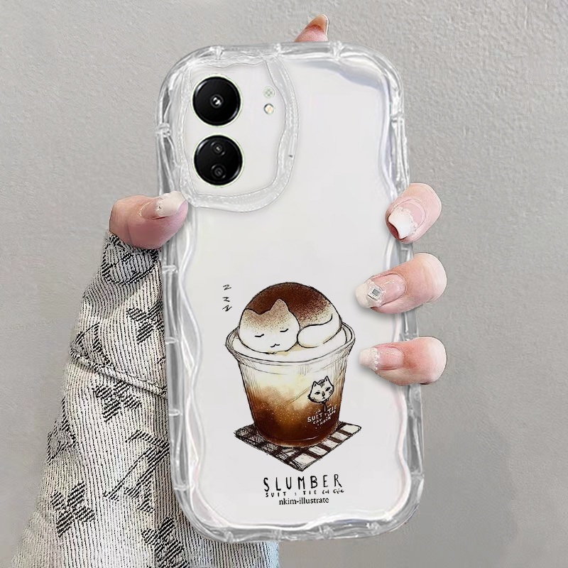 เคส Redmi 13C POCO C65 12 12C 11A 9C 10A 10 9 เคสโทรศัพท์มือถือใส แบบนิ่ม ลายหยัก สําหรับ สายรุ้ง ดอกไม้