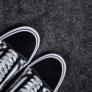 Vans Old Skool Japanese black and white checkerboard low-top canvas vulcanized shoes รองเท้า new