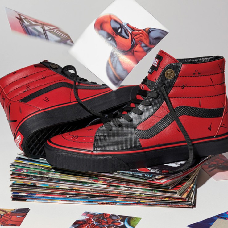Vans x Marvel SK8-Hi Deadpool Marvel Joint Deadpool Avengers Men's High-Top Sneakers