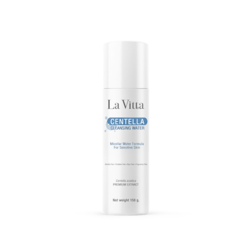 La Vitta Centella Cleansing Water 150 g ไมเซลล่าร์ คลีนซิ่ง วอเตอร์ สูตรอ่อนโยน ใช้ได้กับทุกสภาพผิว