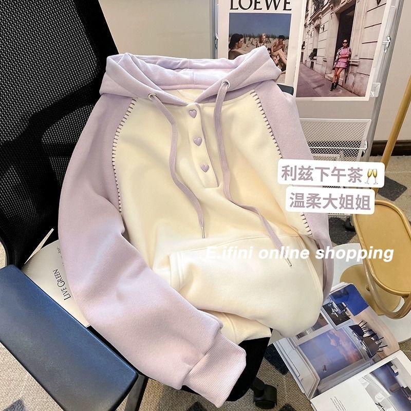 E.ifini เสื้อกันหนาว เสื้อฮู้ด ทนทาน fashionable chic Korean WWY23C0B6G 51Z231221