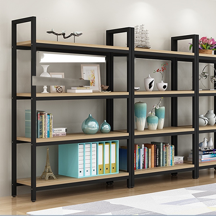 GlobalHouse (1/2) DELICATO ชั้นวางของเหล็กพื้นไม้ MDF 4 ชั้น รุ่น HY05025 ขนาด 30x120x145 ซม. สีไม้ สินค้าของแท้คุณภาพดี