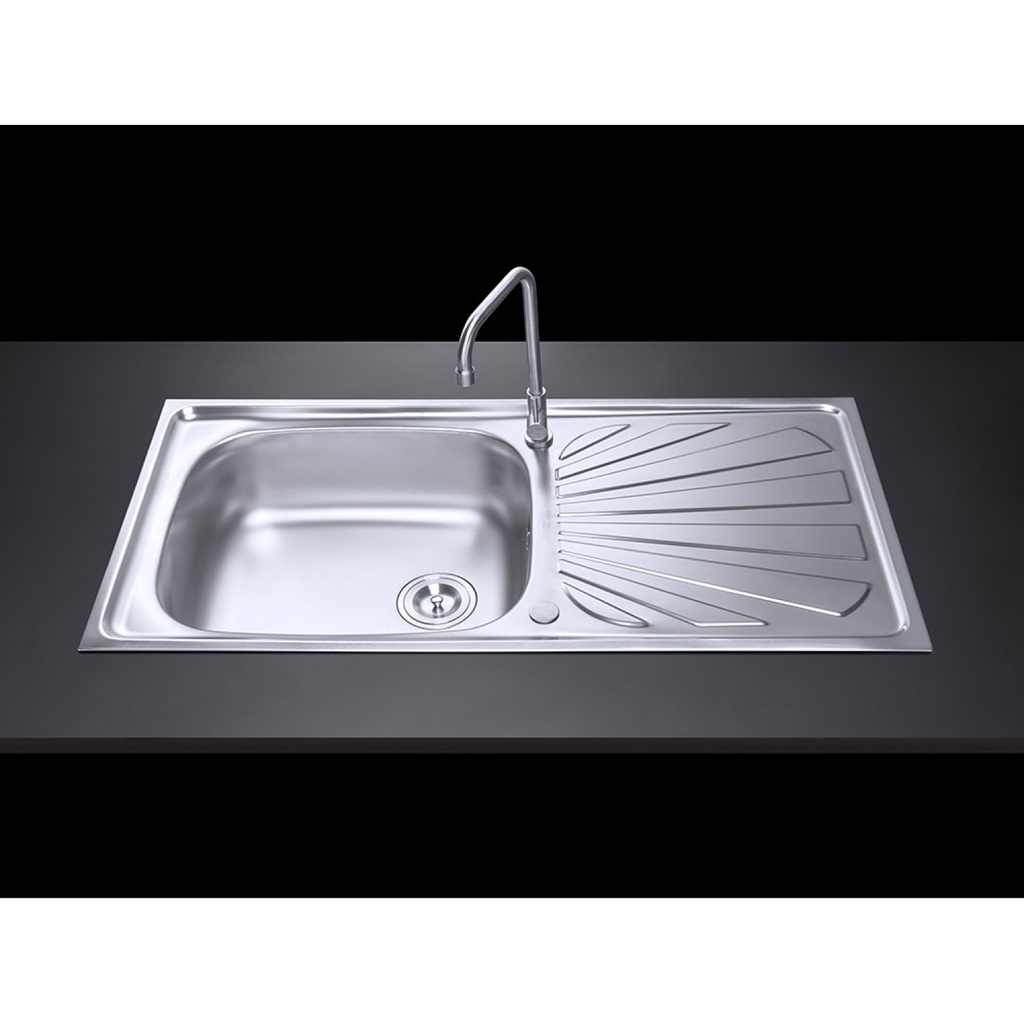 GlobalHouse MEX อ่างล้างจาน 1 หลุม 1 ที่พัก รุ่น DSX100 สีสเตนเลส สินค้าของแท้คุณภาพดี