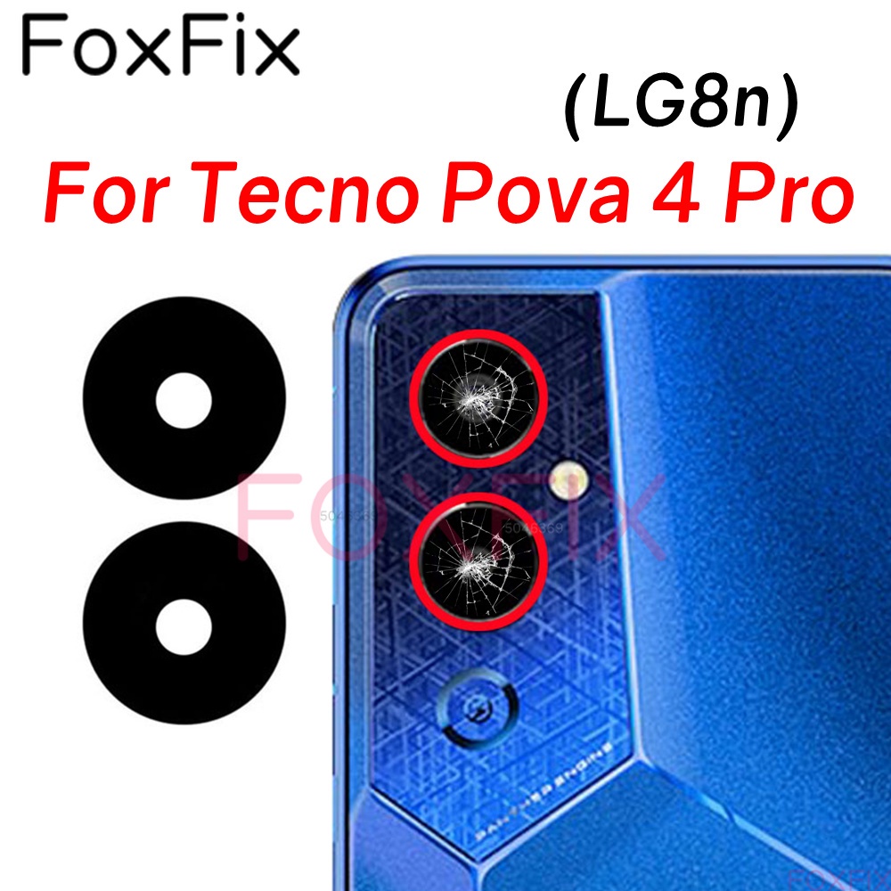 เลนส์กล้องด้านหลัง พร้อมสติกเกอร์กาว แบบเปลี่ยน สําหรับ Tecno Pova 4 Pro Pova4 Pro LG8n