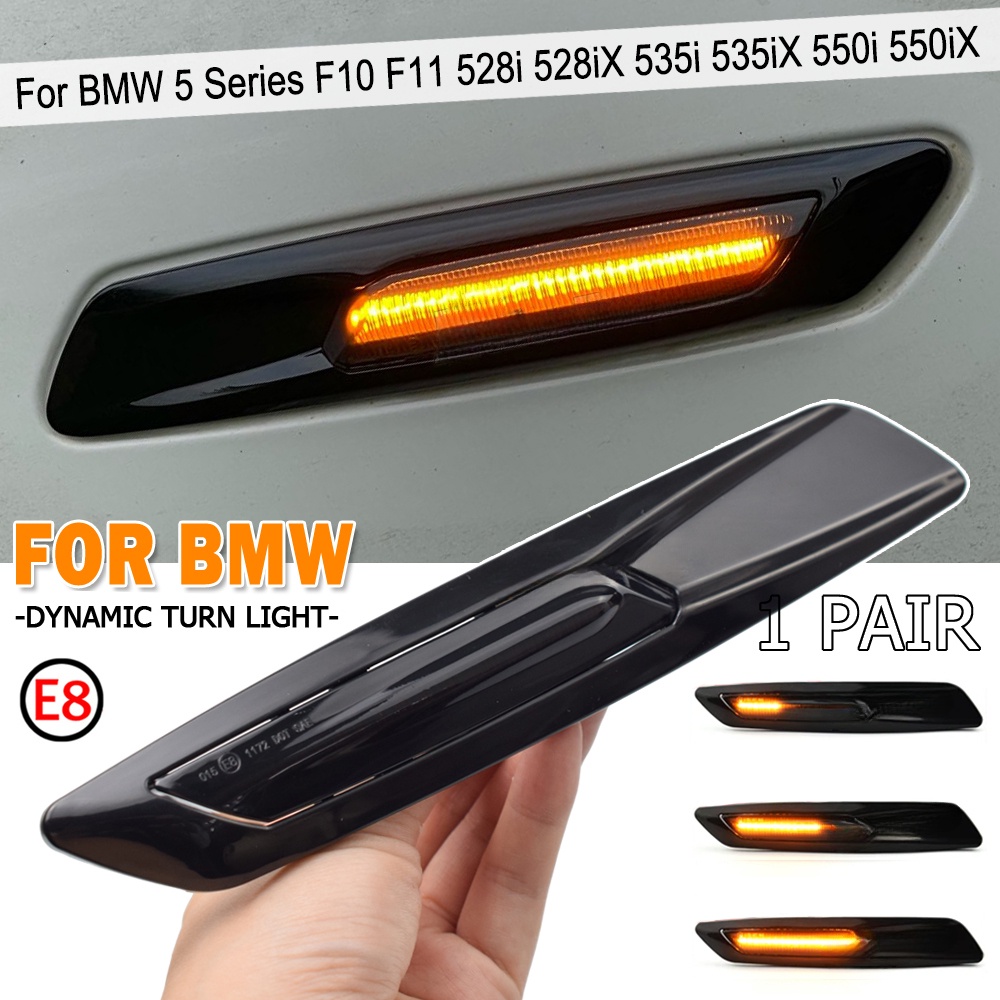 ไฟเลี้ยวไดนามิก LED สีเหลืองอําพัน สําหรับ BMW 5 Series F10 F11 F18 2011 2012 2013-2017 OE 2 ชิ้น#63137154168