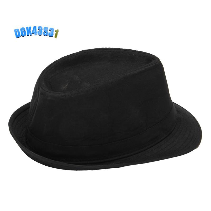 【dgk43s31】หมวก Fedora สีดํา อุปกรณ์เสริม สําหรับชุดแฟนซี Gangster